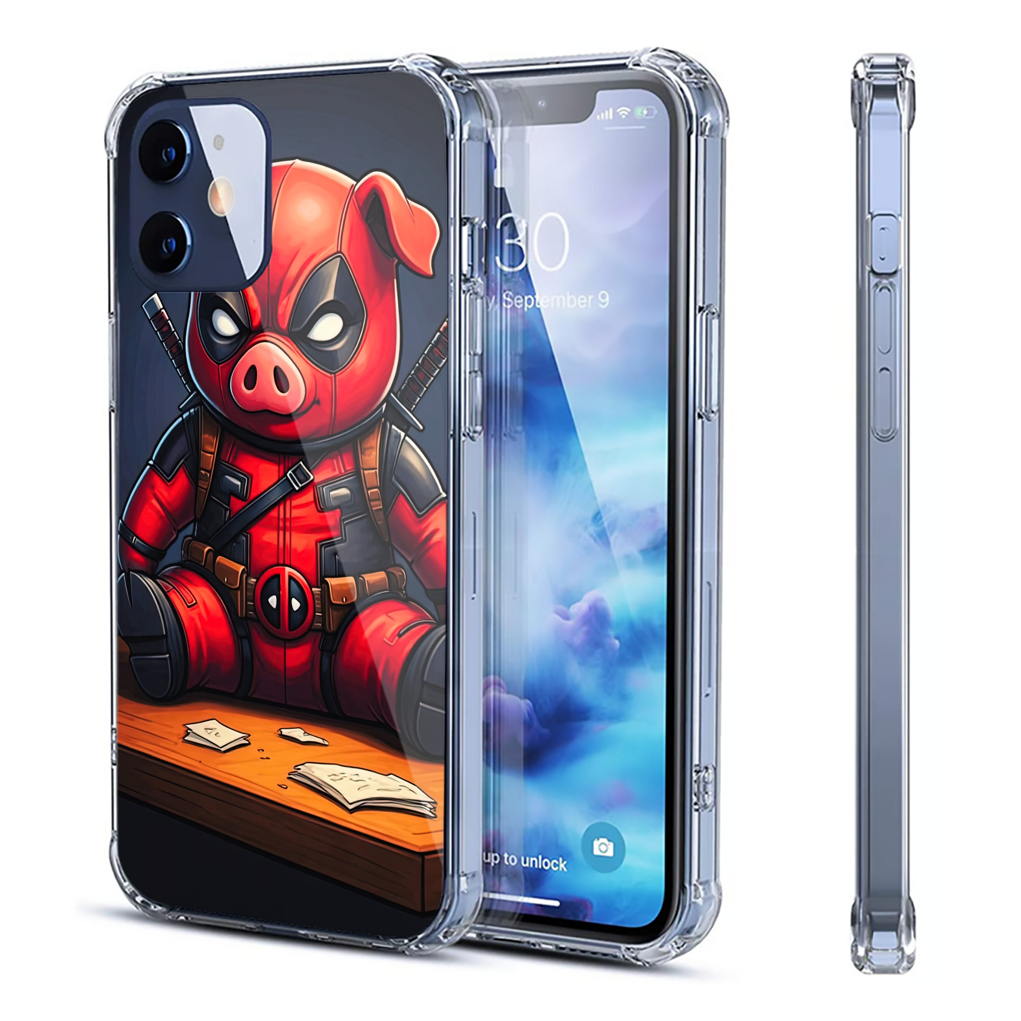 （画像用） Deadpool デッドプール 【iPhone 12シリーズ対応】透明スマホケース（クリアソフトケース）